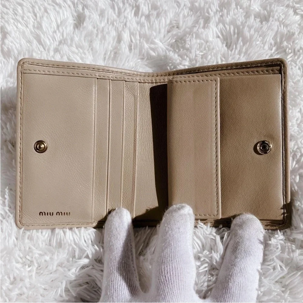 Miu Miu Taupe Quilted Wallet - Picture 7 of 10